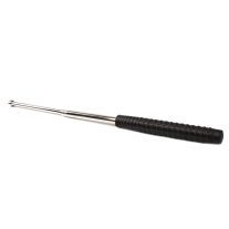   Baston telescopic autoaparare din otel, 53 cm, 3 sectiuni, negru, cromat, maner cauciucat, teaca polimer