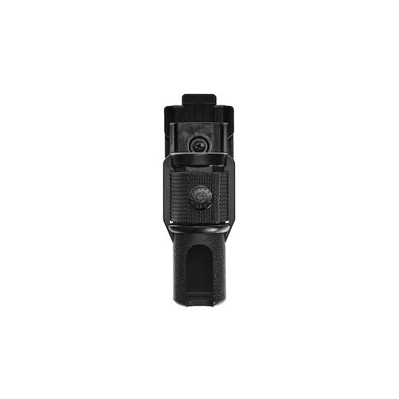 Baston telescopic autoaparare din otel, 53 cm, 3 sectiuni, negru, cromat, maner cauciucat, teaca polimer