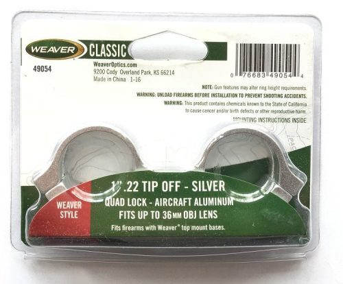 Inele Weaver Quad Lock 1" 9-11 mm Silver