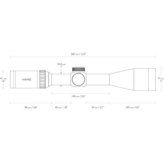 Luneta Hawke Vantage 4-16x44 SF HalfMildot 1"