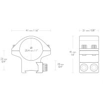 Inele Hawke 1" joase 9-11 mm