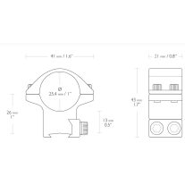 Inele Hawke 25,4 mm, medii 9-11 mm
