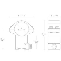Inele Hawke 1" inalte 9-11 mm