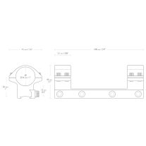 Suport luneta Hawke 25,4 mm, medie 9-11 mm