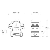Inele Hawke 25,4 mm medii Weaver