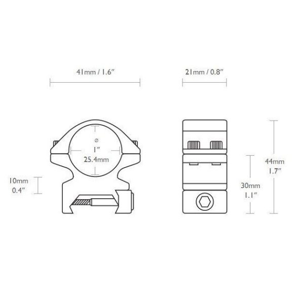 Inele Hawke 25,4 mm medii Weaver