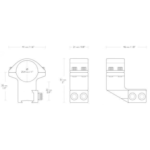 Inele Hawke 25,4 mm, inalte 9-11 mm deplasate