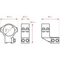 Inele Hawke 30 mm, inalte, 9-11 mm, deplasate