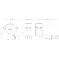 Suport luneta Hawke 30 mm deplasat inalt pentru sina 9-11 mm