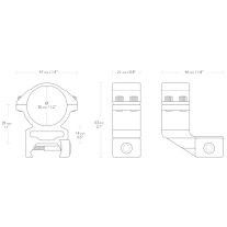Inele Hawke 30 mm Weaver inalte deplasat 25,4 cm