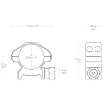 Inele Hawke Precision 25,4 mm Weaver, joase, otel