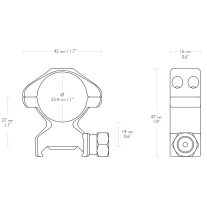 Inele Hawke Precision 25,4 mm Weaver, inalte, otel
