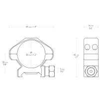 Inele Hawke Precision 30mm weaver, joase, otel
