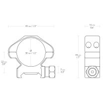 Inele Hawke Precision 30mm Weaver, medii, otel