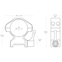   Inele Hawke Precision 30 mm, Weaver, inalte, otel, detasabile