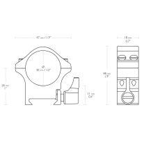   Inele Hawke Professional 30 mm, Weaver, medii, otel, detasabile
