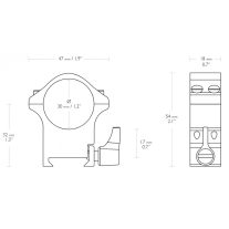   Inele Hawke Professional 30 mm, Weaver, inalte, otel, detasabile
