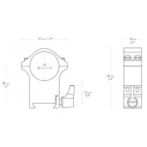   Inele Hawke Professional 30 mm, Weaver, extra inalte, otel, detasabile
