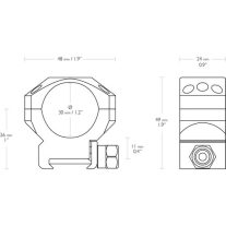 Inele Hawke Tactical 30 mm, weaver, medii
