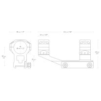 Prindere luneta arma compacta Hawke Tactical, 30 mm, deplasat, inalt