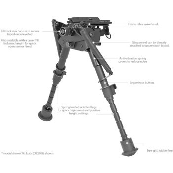 Bipod Deben Fixed 15-23 cm
