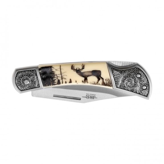 Briceag Vânătoare Pliabil Joker JKR113 Deer – Mâner Ergonomic cu Model Cerb, Lamă Rezistentă din Oțel Inoxidabil