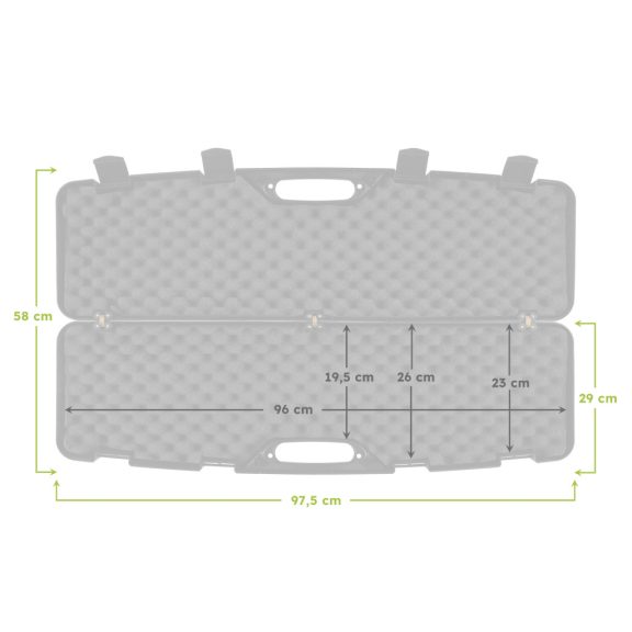 Cutie Rigidă Transport Armă Megaline Black 97x25x10 cm – Protecție din Polimer cu Cleme și Spumă Alveolară