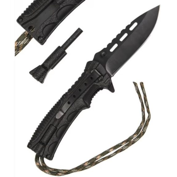 Briceag Mil-Tec survival cu amnar si paracord