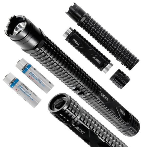 Electroșoc Piranha Shock Xtrem 8 Milioane V cu Lanternă LED – Protecție și Autoapărare Rapidă