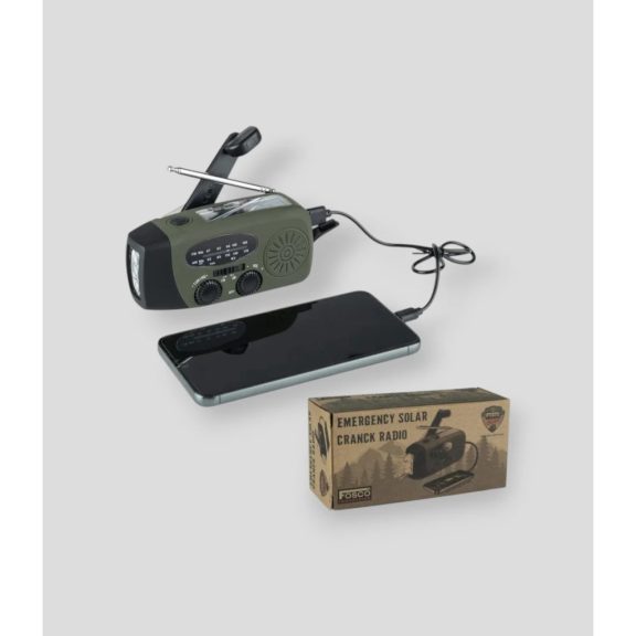 Radio de Supraviețuire Fosco Crank – Solar, Dinam și Powerbank