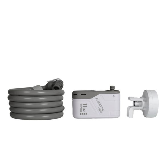 Duș Portabil de Camping Flextail Max Shower – Pompă Electrică Reîncărcabilă, Debit Reglabil, Alb